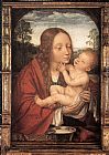 Virgin Canvas Paintings - Virgin and Child in a Landscape